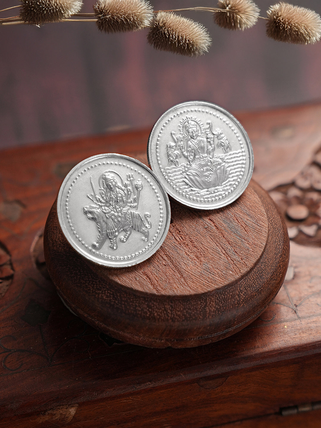 Shri Laxmi & Maa sherawali each 10 gram 999 Round Silver Coin